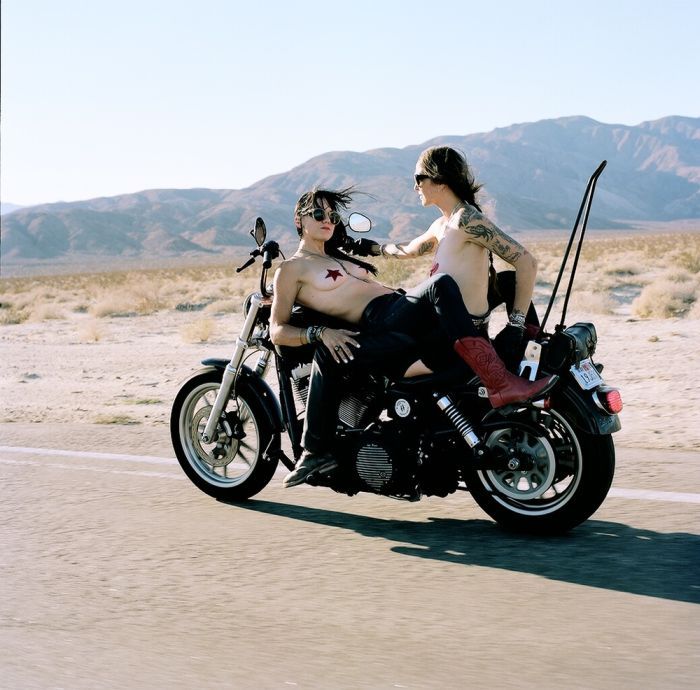 Girls on a motorcycle in Port-of-Spain