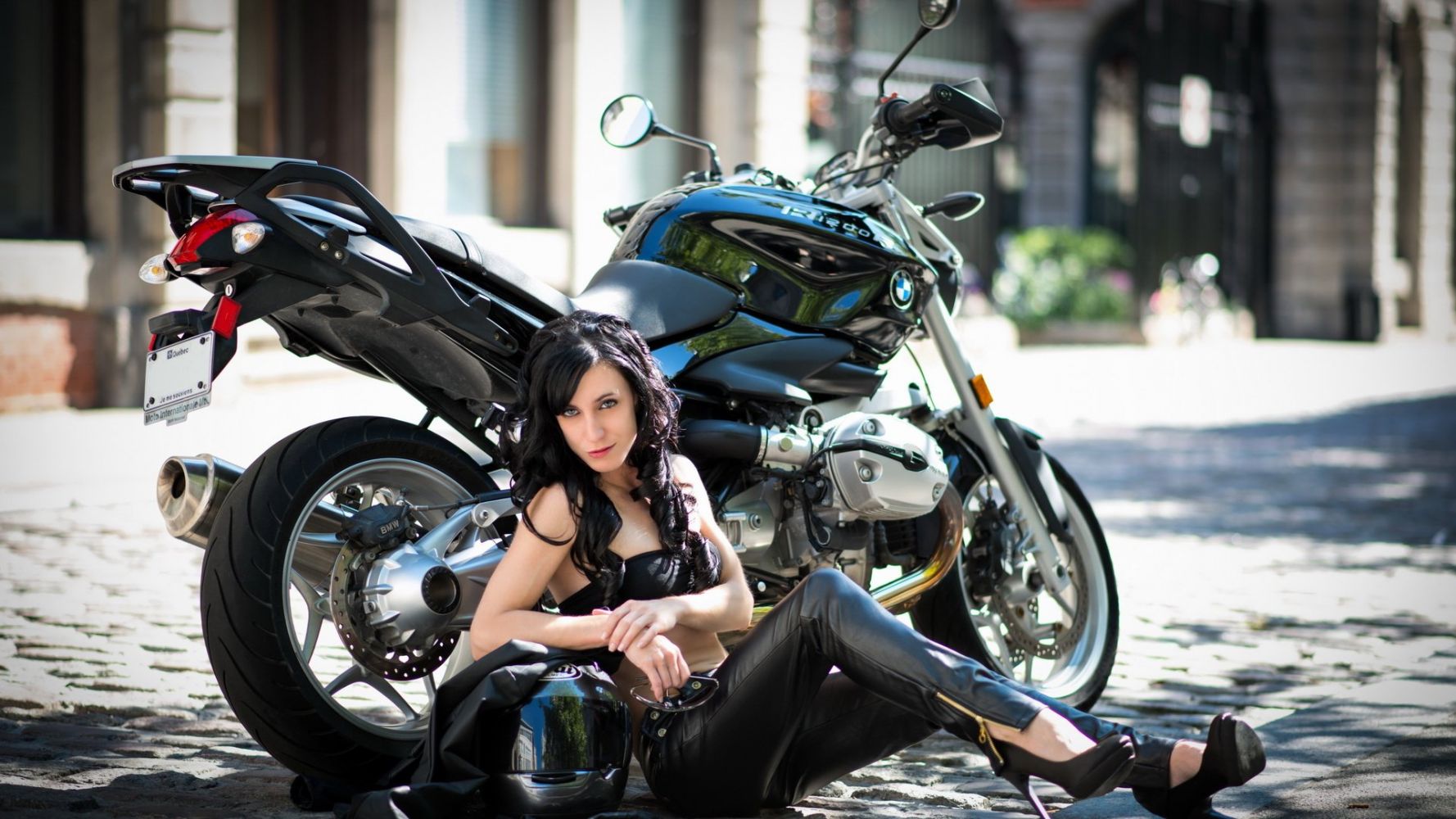 European women on bikes in Port-of-Spain